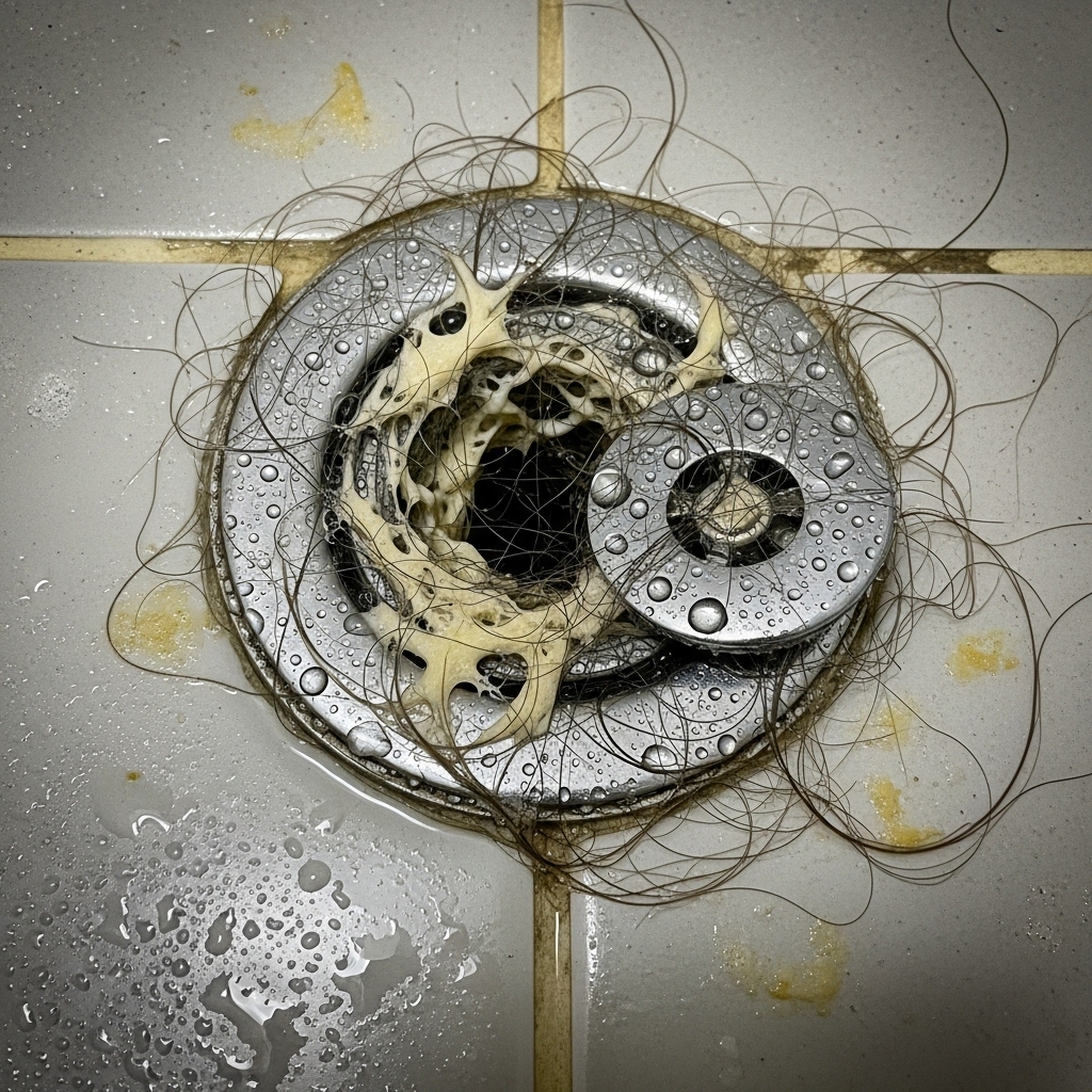 Douche Verstopt Door Haren Zeepresten